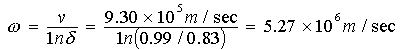 =v/ln=5.27x10^6m/sec